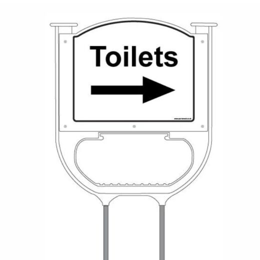 Toilet with arrows