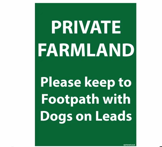 A4 Private farmland sign