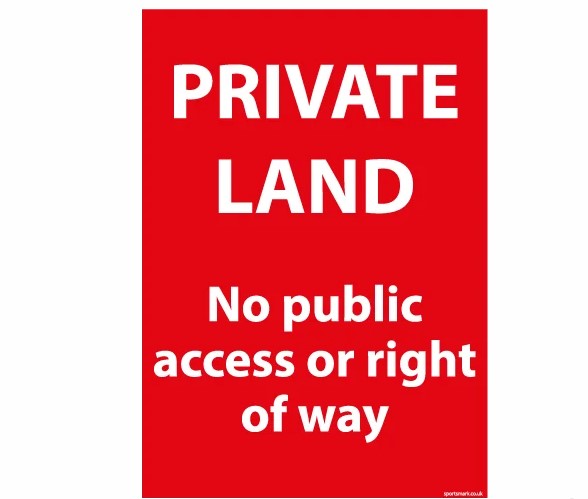 A4 Private land sign