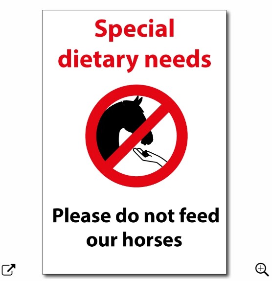 A4 Special diet sign