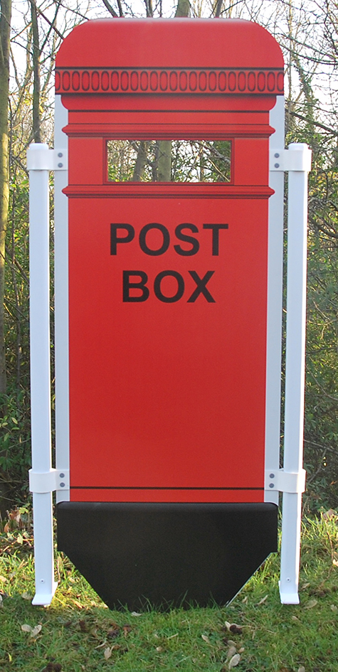 Post box panel shown with roping posts