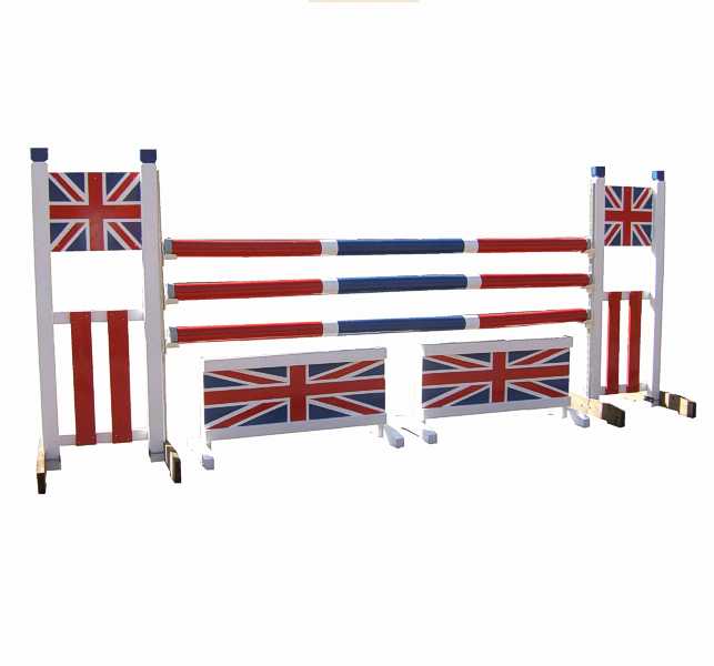 Complete Union Jack jump inc wings, poles, filler and cups