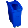 Small wheeled feed bin in blue