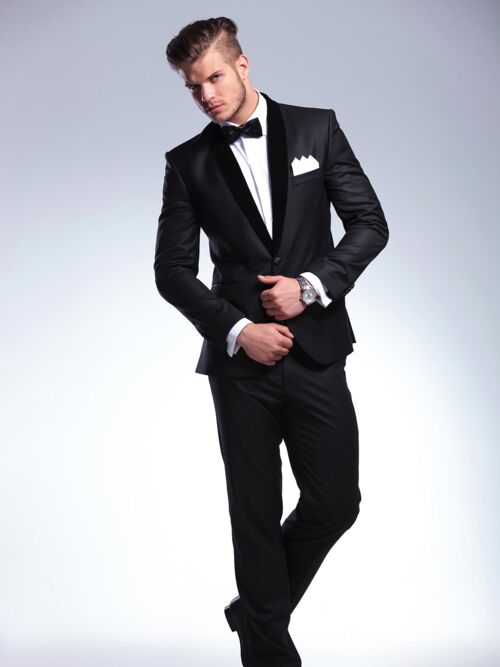 Super slim tuxedo in black