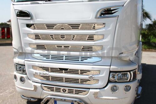Stainless Steel V8 Mirrored Mask Cover Complete Kit Suitable For Scania New R e Streamline
