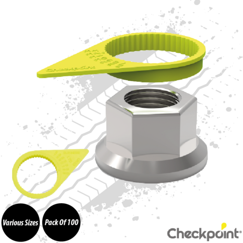 Checkpoint Yellow Wheel Nut Indicator - Various Sizes - Pack of 100