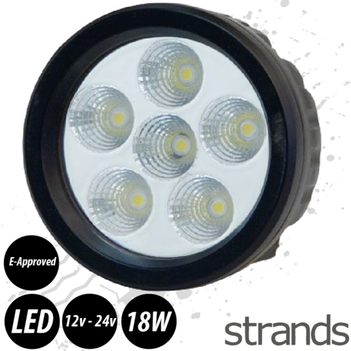 E-Approved, Round LED Reversing Lamp LED, 18w, 1260Lm