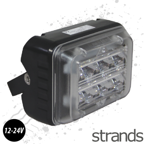 6 LED Rectangle Amber Strobe / Flasher, Bar Mounting Beacon 12/24v