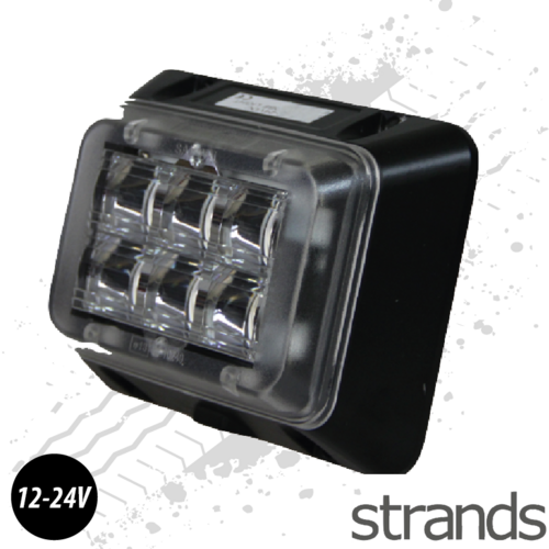 6 LED Rectangle Amber Strobe / Flasher, Surface Mounting Beacon 12/24v