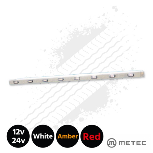 Universal LED Bar, 720mm, 3 LED, 12/24v, Stainless Steel.