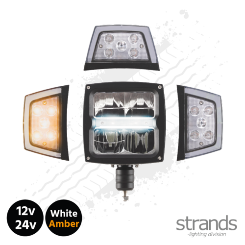 Strands Snow Plow LED Light with Heated Lens 12 / 24 Volts E-Approved - 3 Year Warranty
