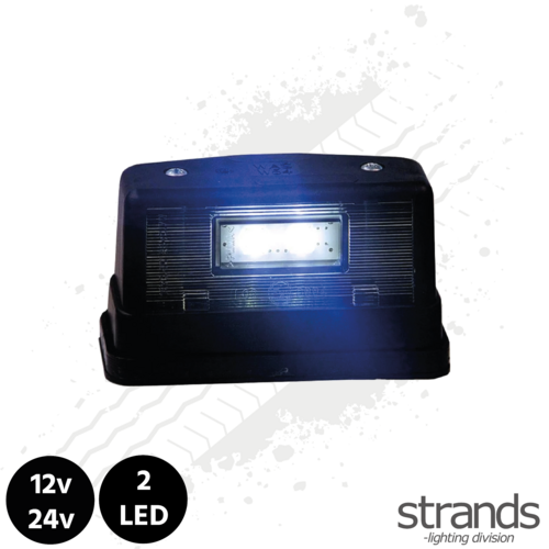 Strands 2 LED Number Plate Light - Black