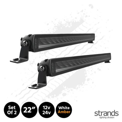 Pair of Strands Siberia Single Row LED Bars 22" 12/24 Volt E-Approved