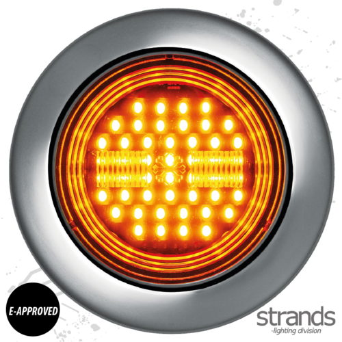 Strands Universal IZE Amber LED Indicator Light 10-30V DC, IP67, E-approved. - 3 Year Warranty