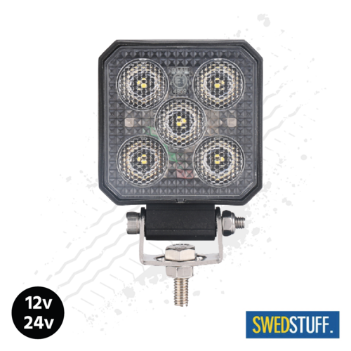 SWEDSTUFF 5 Watt Slim Square LED Work/Reversing Light 12/24v - E Approved
