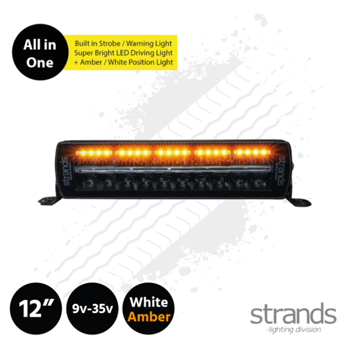 Strands SIBERIA Night Guard 12" LED Bar, built in Warning Light / Strobe with Amber / White DRL