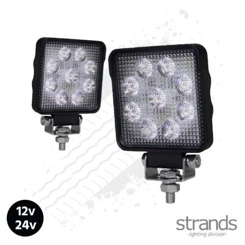 PAIR Of Work Lights 15W Square LED - E-Approved