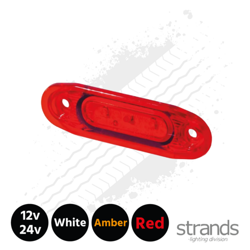 SuperBright LED Flush Fitting Marker Light, Surface Mount, 12v / 24v, White, Red, Amber