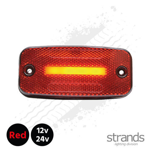 Strands Red LED Side Marker Light SLD One Line 12/24 Volts