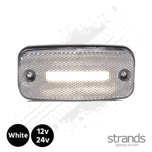Strands White LED Side Marker Light SLD One Line 12/24 Volts