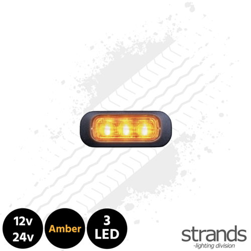 Strands Dark Knight Strobe Light, 3 LED - Amber, Clear Lens