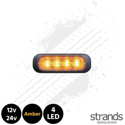 Strands Dark Knight Strobe Light, 4 LED - Amber, Clear Lens