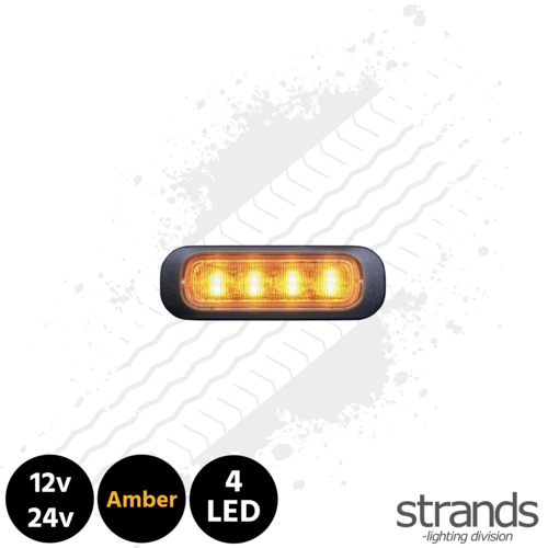 Strands Dark Knight Strobe Light, 4 LED - Amber, Tinted Lens