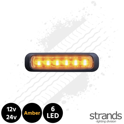 Strands Dark Knight Strobe Light, 6 LED - Amber, Clear Lens