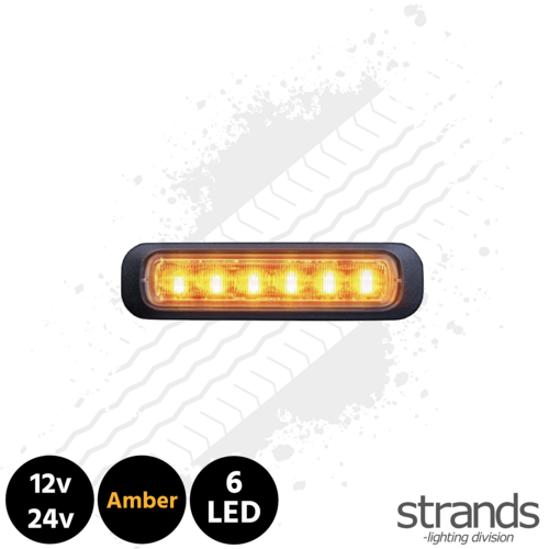 Strands Dark Knight Strobe Light, 6 LED - Amber, Tinted Lens