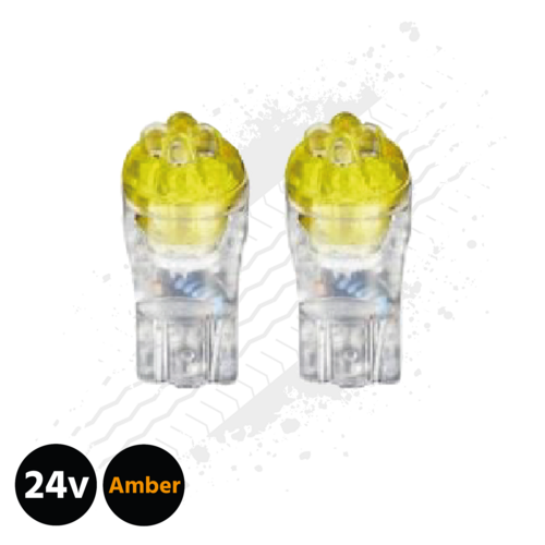 Amber T10 5w LED Bulbs (Pair) 24v for Trucks