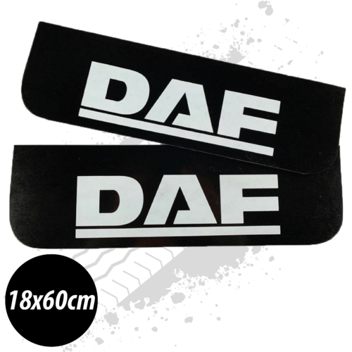 DAF Black/White Front Mudflaps (Pair)