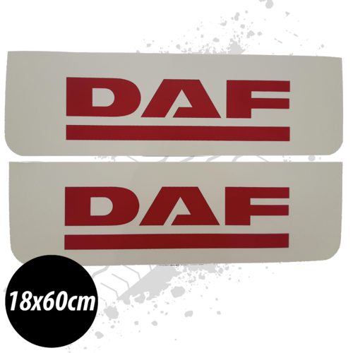 DAF White/Red Front Mudflaps (Pair)