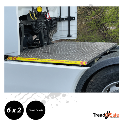 Iveco S-Way 6x2 Chassis TreadSafe Safety Platform / Catwalk, Highly visible full chassis catwalk