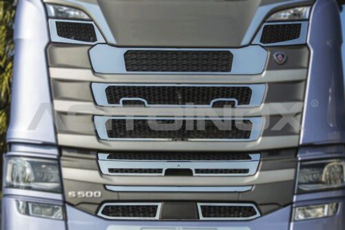 Stainless Steel Mirrored Mask Cover Kit Suitable For Scania S Series - 9 Piece