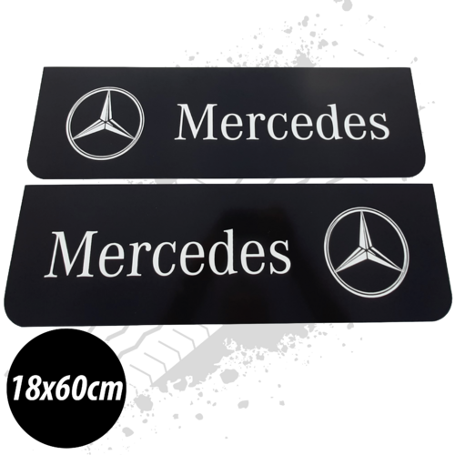 Mercedes Black/White Front Mudflaps (Pair)