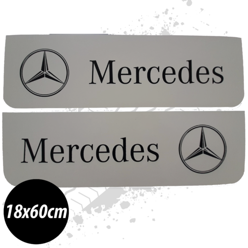 Mercedes White/Black Front Mudflaps (Pair)