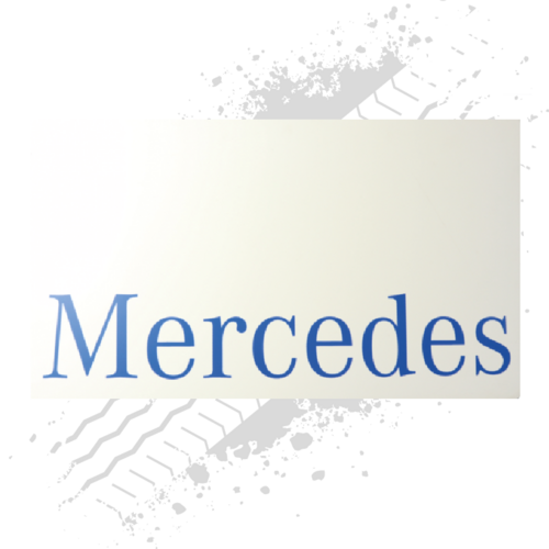Mercedes White/Blue Mudflaps (Pair)