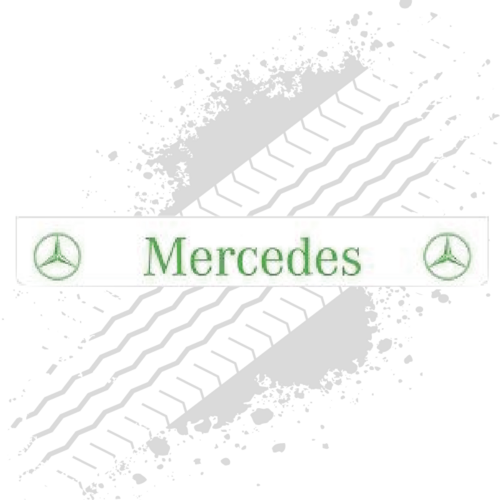 Mercedes White/Green Trailer Mudflap
