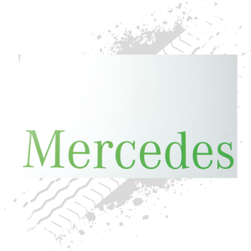 Mercedes White/Green Mudflaps (Pair)