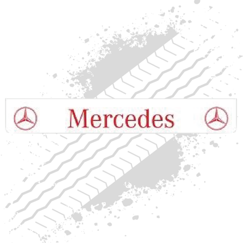 Mercedes White/Red Trailer Mudflap