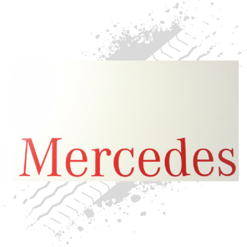 Mercedes White/Red Mudflaps (Pair)
