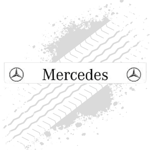 Mercedes White/Black Trailer Mudflap