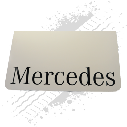 Mercedes White/Black Mudflaps (Pair)