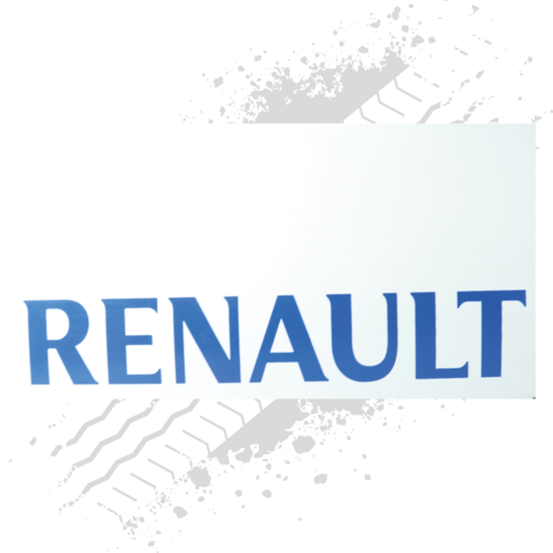 Renault White/Blue Mudflaps (Pair)