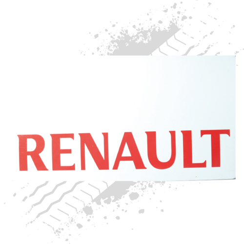 Renault White/Red Mudflaps (Pair)