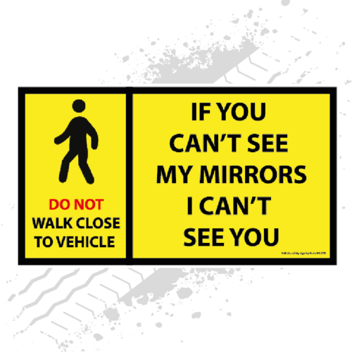 Safety Mudflap - Can't See Mirrors / Pedestrian (Single)