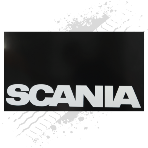 Scania Black/White Mudflaps (Pair)