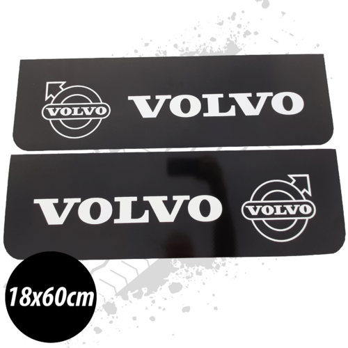 Volvo Black/White Front Mudflaps (Pair)