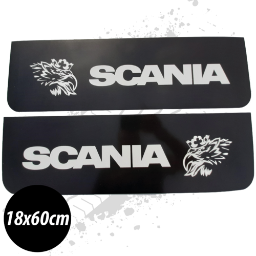 Scania Black/White Front Mudflaps (Pair)