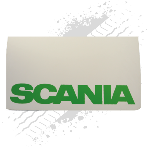 Scania White/Green Mudflaps (Pair)